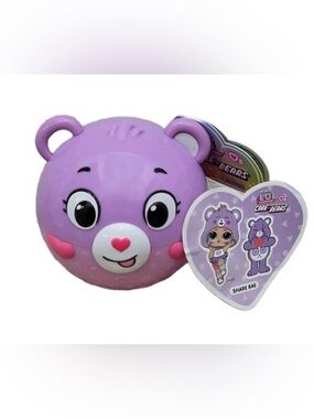 L.O.L. Surprise! Purple Share Bear Plush Face Toy with Heart Tag